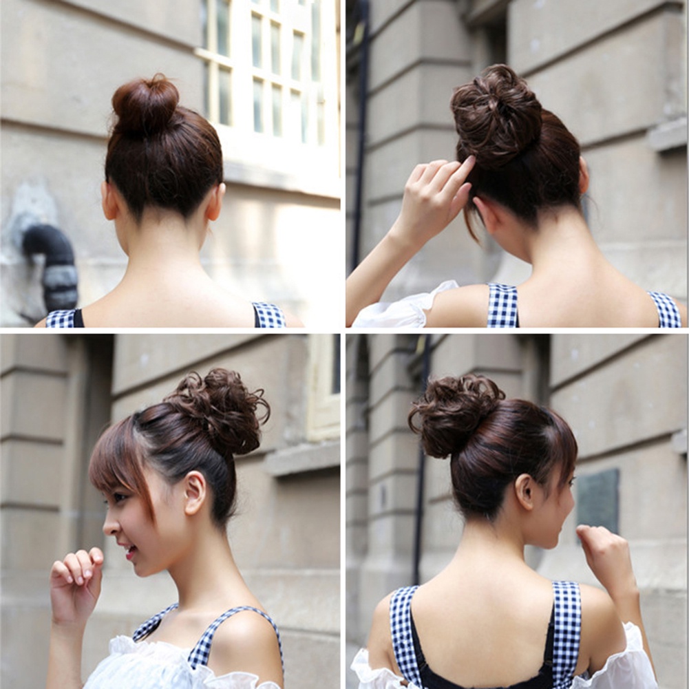 Búi Tóc Giả Đuôi Ngựa Uốn Xoăn