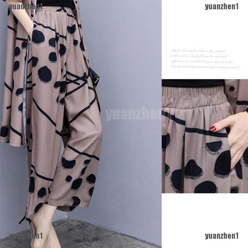 Set Đồ 2 Món Gồm Áo Chiffon Dáng Rộng + Quần ống rộng Cho Nữ