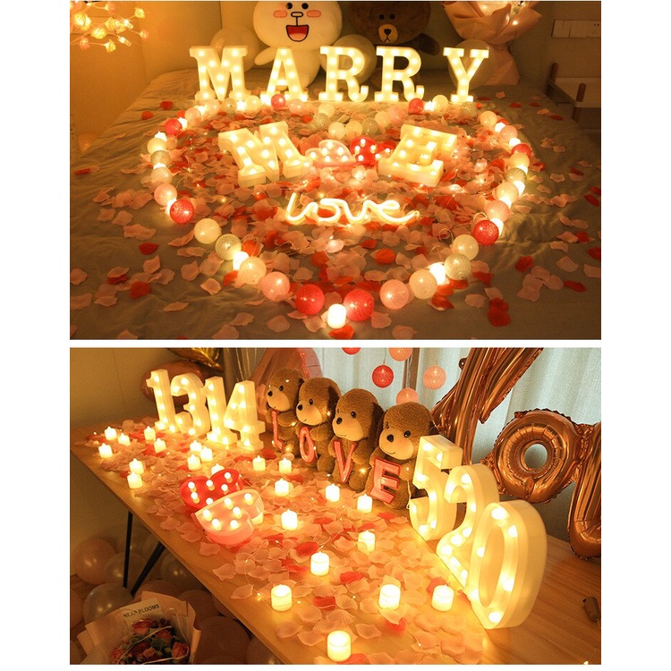 26 Chữ Cái Đèn LED 3D Gắn Tường Trang Trí