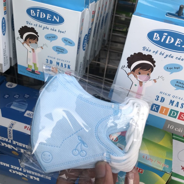 Khẩu trang kháng khuẩn trẻ em BIDEN 3D Mask Kids (10c/hộp)