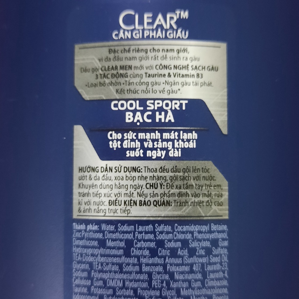 Dầu Gội CLEAR MEN 840g và 900g - BACH HOA HV