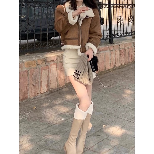 Áo da lộn lót lông thu đông 2021 | BigBuy360 - bigbuy360.vn