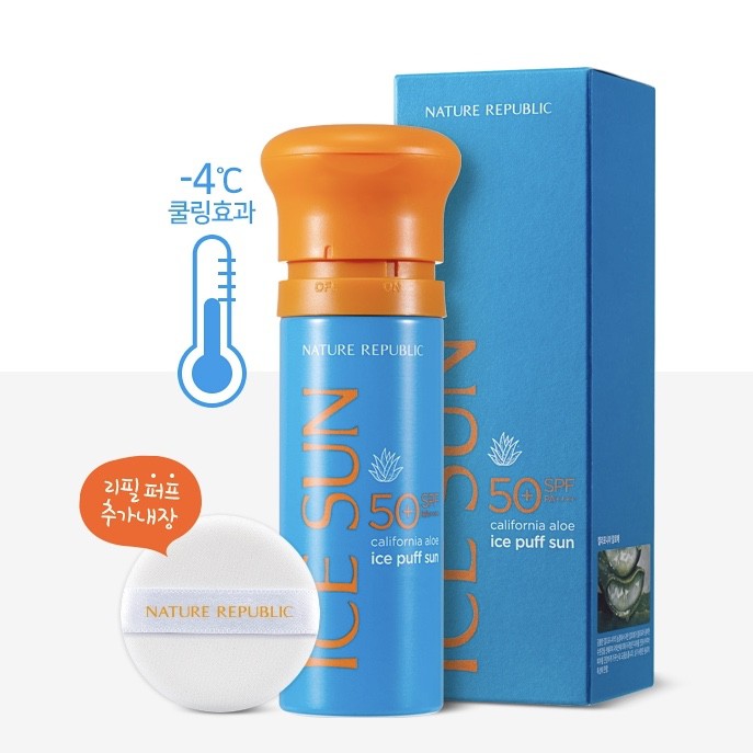 Kem Chống Nắng Nature Republic California Aloe Ice Puff Sun / Sun Block / Fresh Powdery Sun Stick