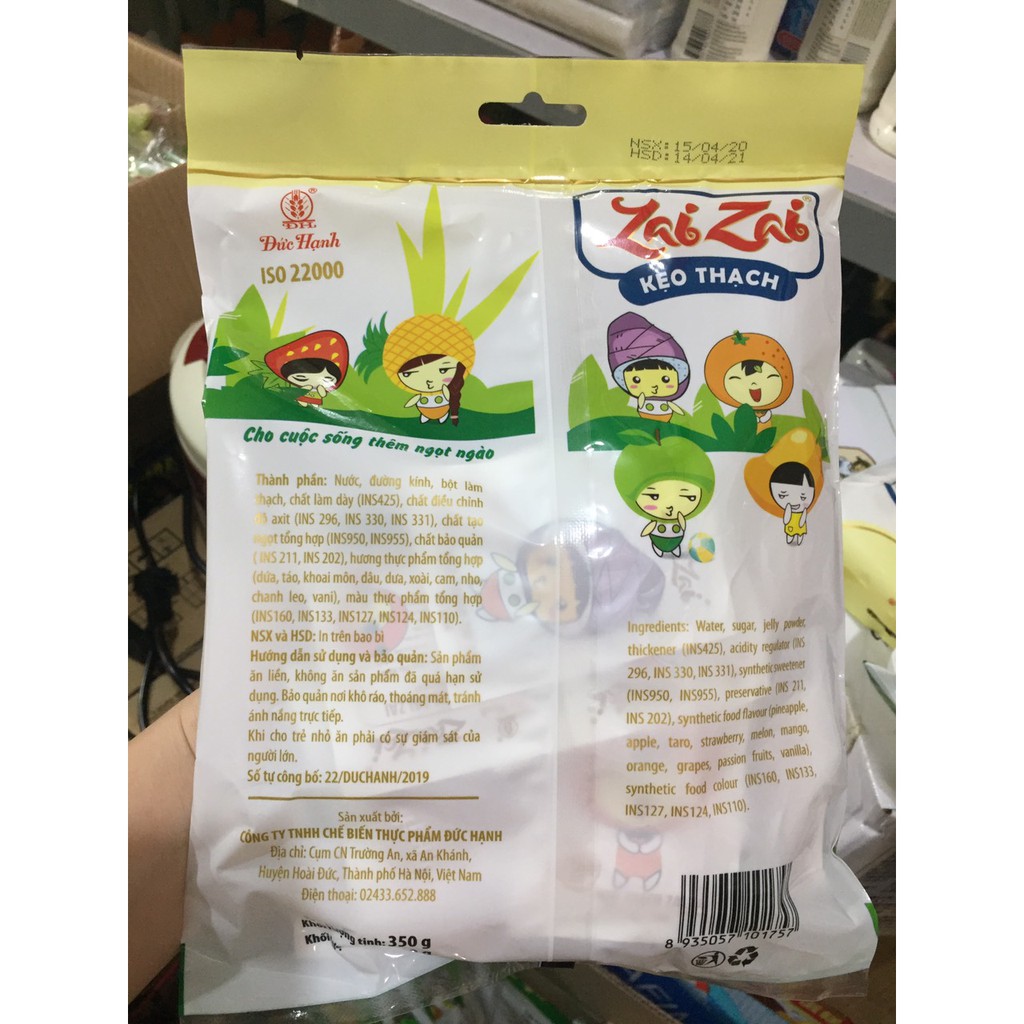Kẹo Thạch zai Zai Đức Hạnh Gói 350g
