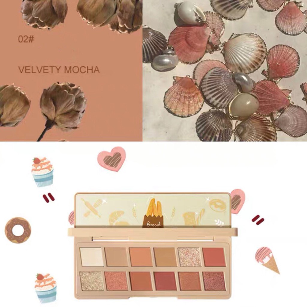 Bảng phấn mắt 12 màu bánh mì HOLD LIVE Afternoon Garden Eyeshadow Palette tông cam đào hồng đất hot trend HL470 HLIV69 | BigBuy360 - bigbuy360.vn