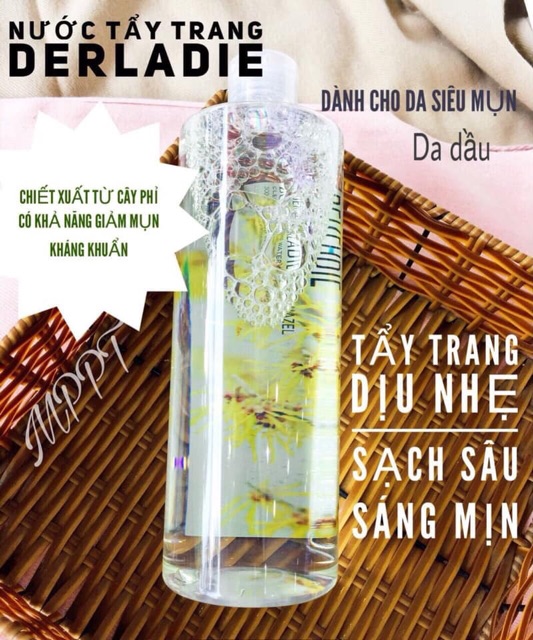 Nước tẩy trang cây phỉ Derladie Cleansing Water Witch Hazel 500ml - Guu