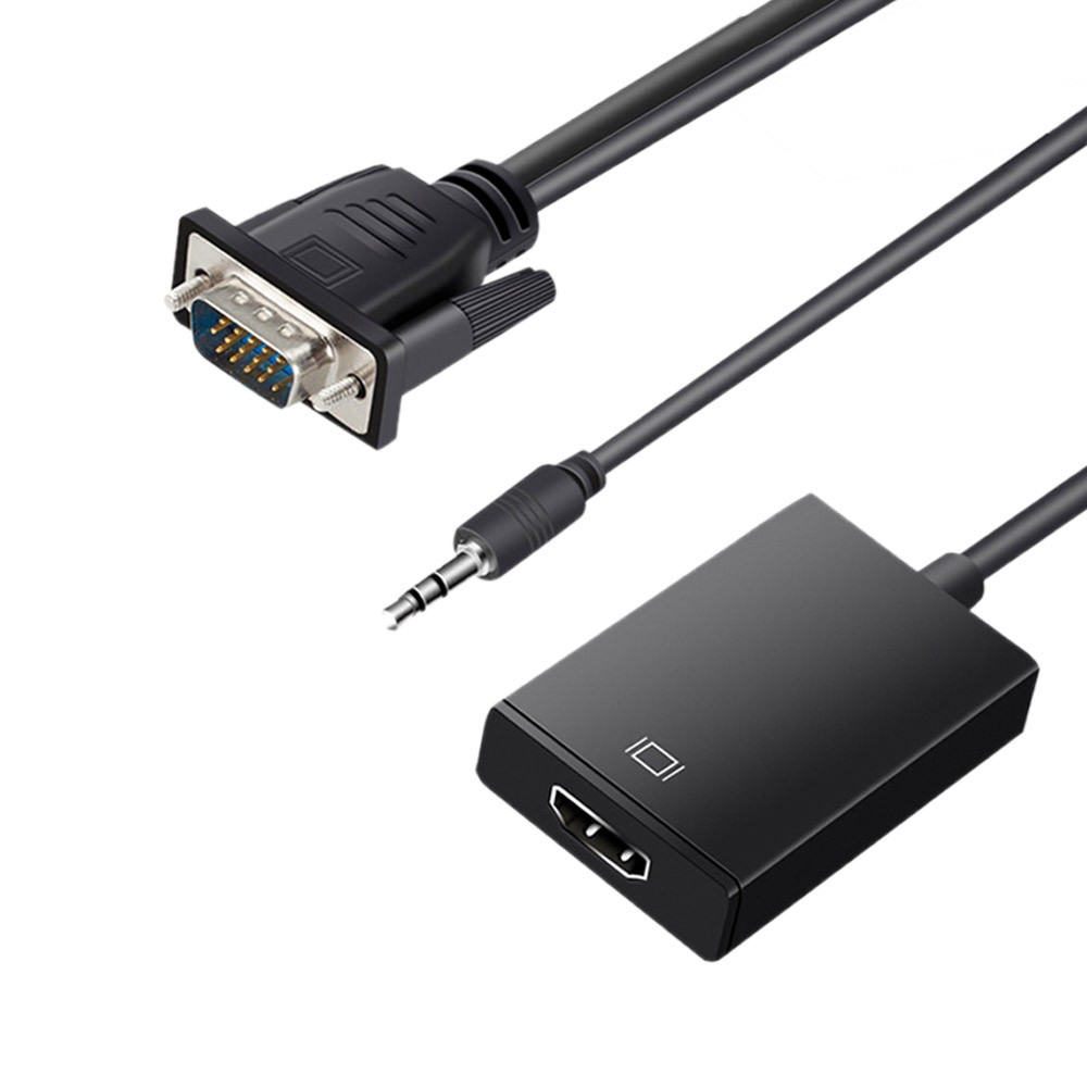 Cáp chuyển đổi vga sang Hdmi 3.5mm 1080p cho máy tính bàn/ máy tính bảng/ Ps4