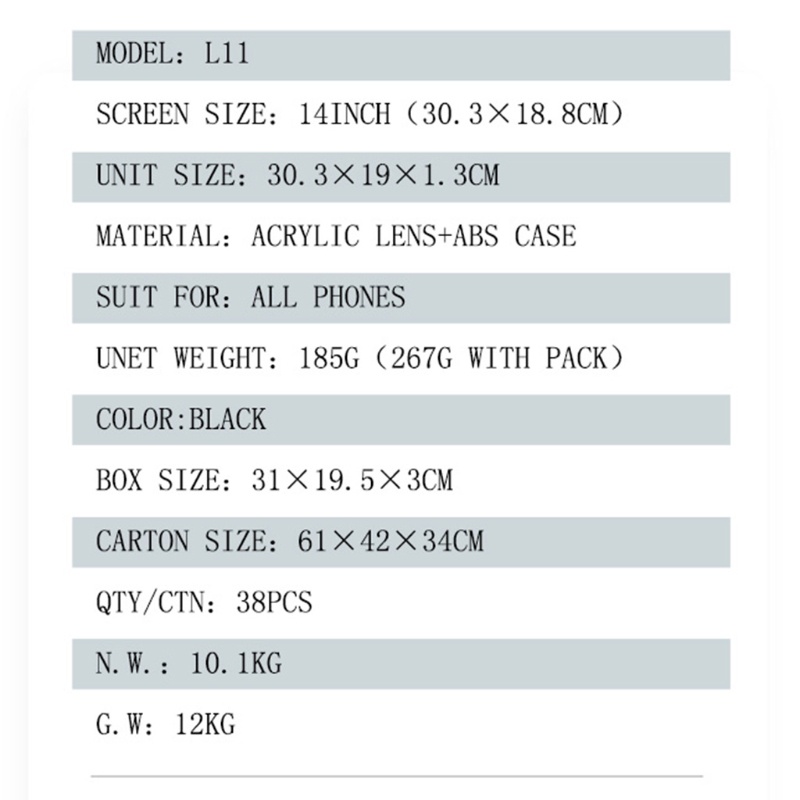 Máy Phóng Đại Màn Hình Điện Thoại 3D 14in Chất Lượng Cao