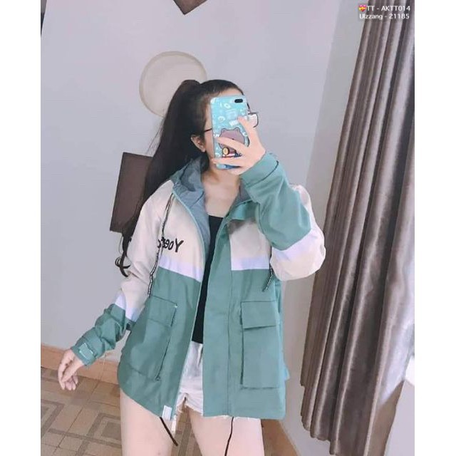 🌵 𝐓𝐡𝐞𝐔𝐥𝐳𝐳𝐚𝐧𝐠 🌵 042 Áo Khoác Kaki 2 Lớp Phối Màu Thêu Chữ (Kèm Video, Hình Chụp Thật) | BigBuy360 - bigbuy360.vn