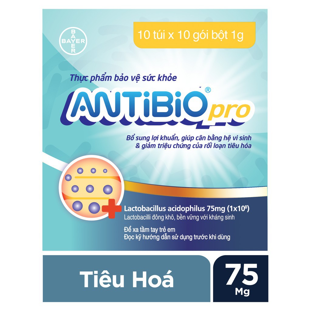 Thực Phẩm Bảo Vệ Sức Khoẻ Bổ Sung Lợi Khuẩn Antibio Pro 100 Gói (10 Túi x 10 Gói Bột 1G) - Tặng Berocca 24 Viên | BigBuy360 - bigbuy360.vn