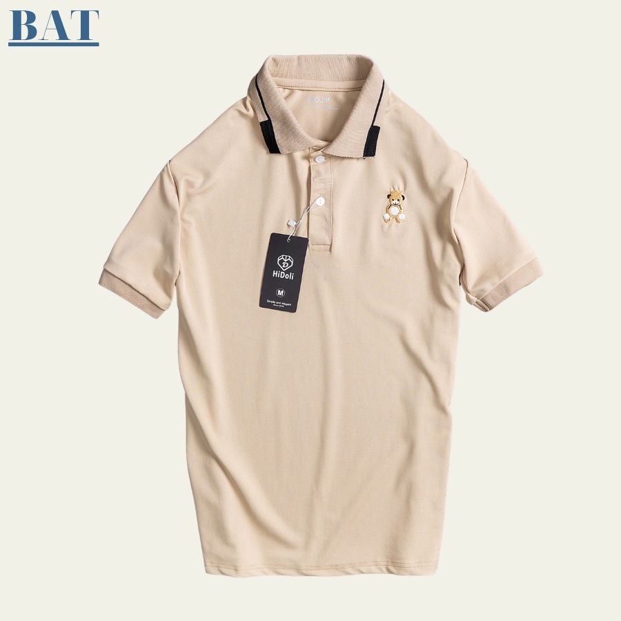 Áo Thun polo Nam cổ bẻ thêu teddy thời trang nam BAT vải cá sấu cotton phong cách thời trang Hàn Quốc.