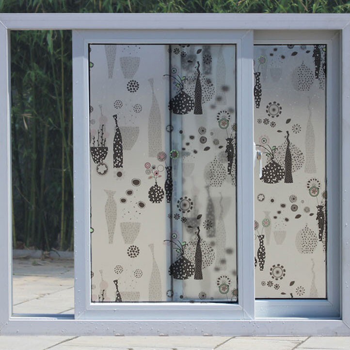 Giấy decal dán kính mờ 90x100cm, dán cửa sổ chống nắng, ánh sáng, nhìn trộm, trang trí tết, họa tiết bình hoa