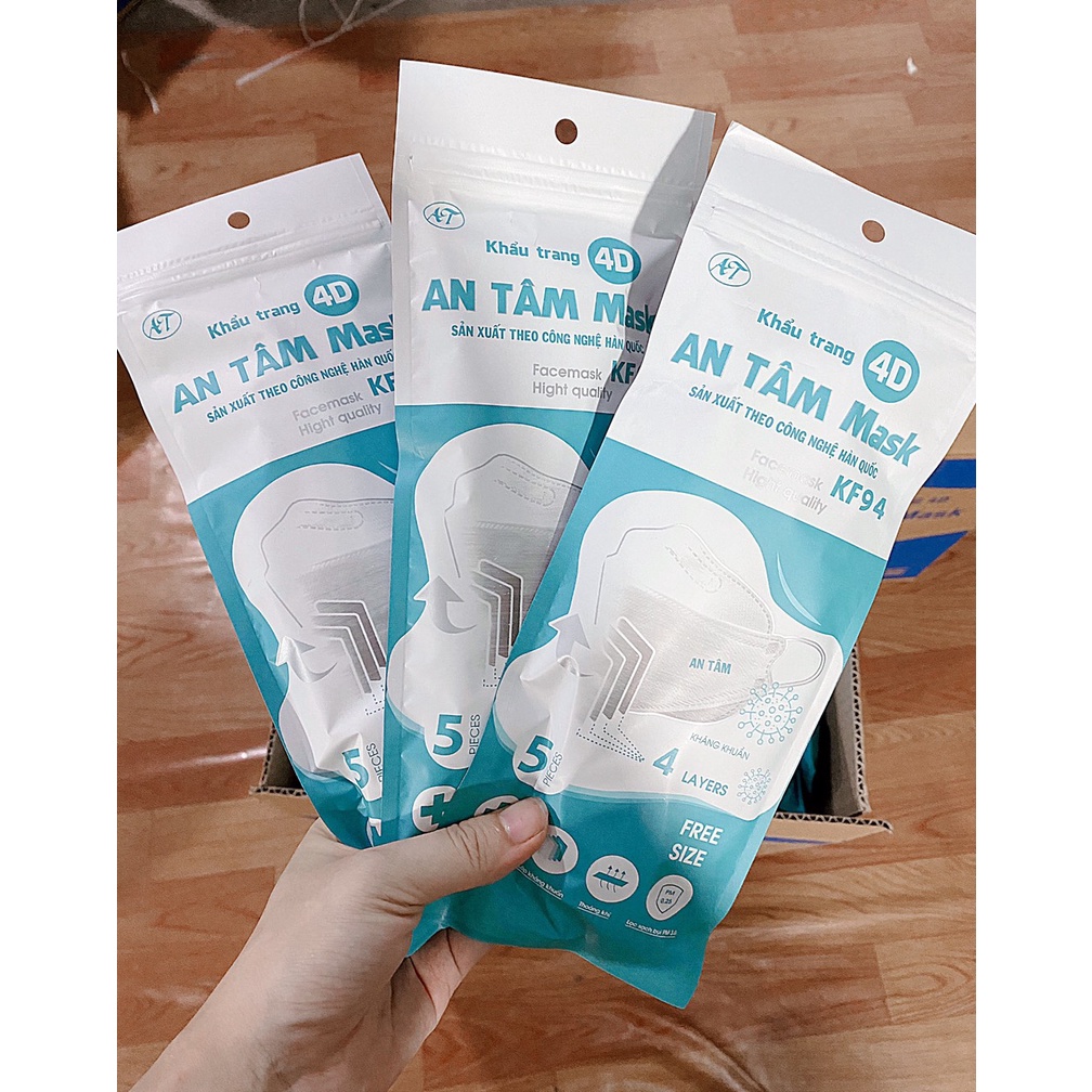 Khẩu Trang KG MASK KF94, tiêu chuẩn Hàn quốc KF94, gói 5 chiếc