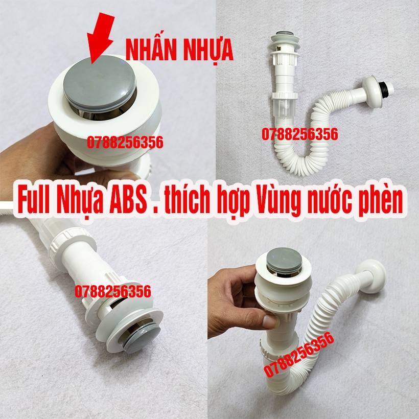 Ống Xả Xi phông Lavabo Bồn Rửa Mặt XẢ RUỘT GÀ kéo dài được chống hôi tốt loại xả to dài dày XẢ NHấn trắng đầu nhựa nhình