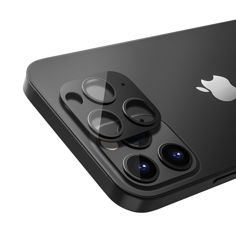 Miếng dán kính cường lực 3D khung kim loại Hoco cho Camera iPhone 12 Mini / 12 / 12 Pro / 12 Pro Max
