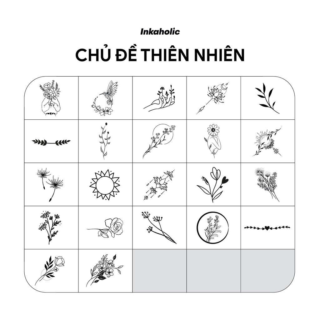 [Chủ đề Thiên nhiên] Hình xăm dán tạm thời Inkaholic bản SIÊU TO, Y HỆT xăm thật trong 15 ngày, chống nước