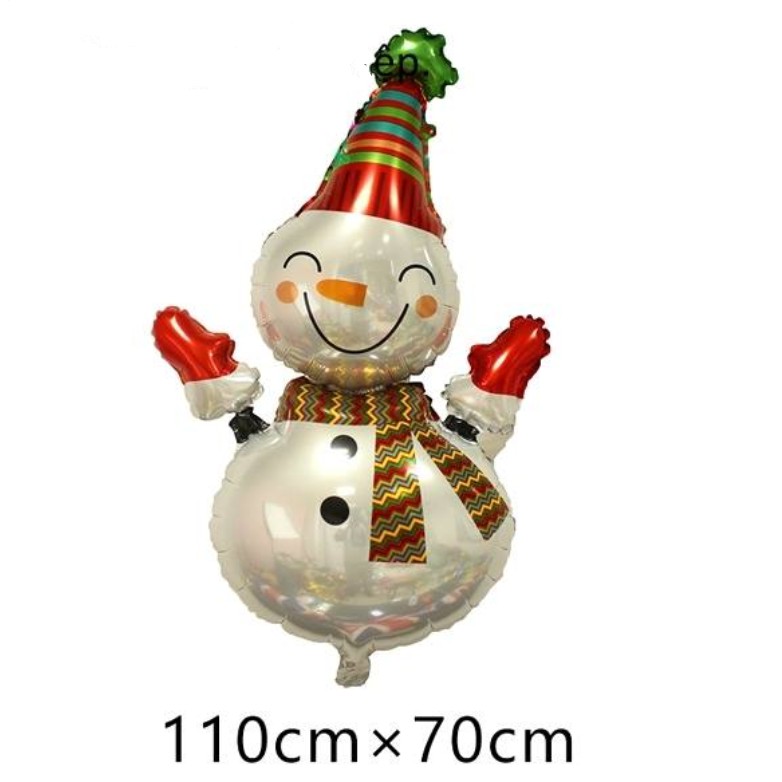 Set bong bóng trang trí Noel Giáng Sinh MERRY CHRISTMAS (kèm bơm và keo), Bóng Cây thông Người Tuyết Ông Già Noel 4D