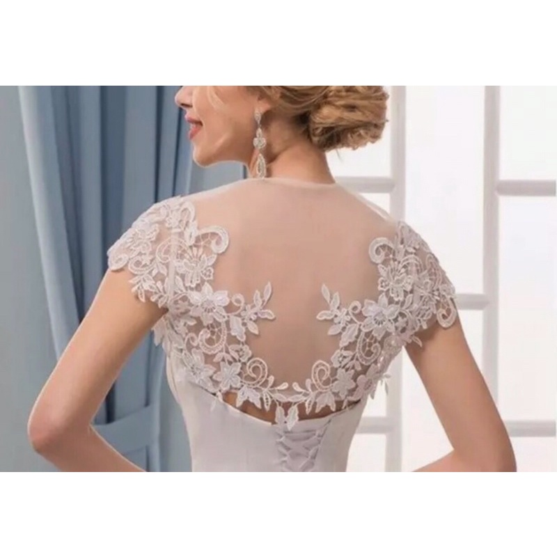 Áo khoác lưới- áo choàng lửng cô dâu bigsize hoặc đi tiệc che tay