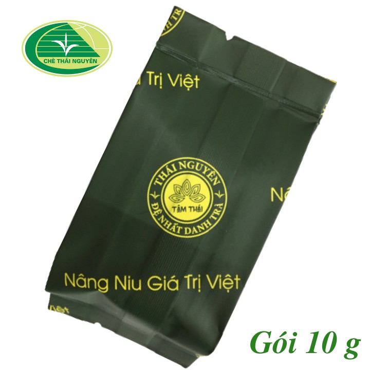 Trà Thái Nguyên Số 1 gói 10g - Chè Tân Cương  Đặc Biệt - Trà Xanh Tâm Thái 10g