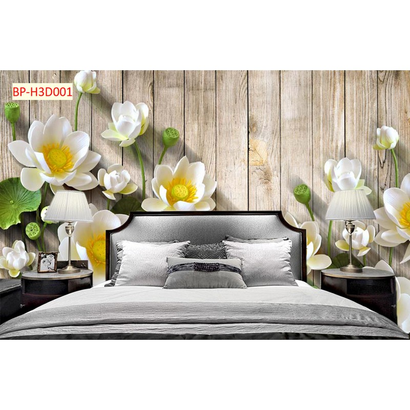 Lựa chọn bức tranh dán tường cho phòng ngủ in 3D lên vải lụa thi công dễ dàng