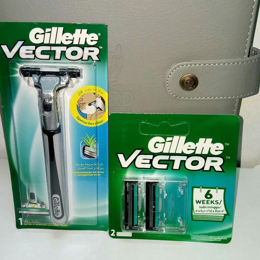 Dao cạo râu Gillette Vector 2 lưỡi và lưỡi cạo