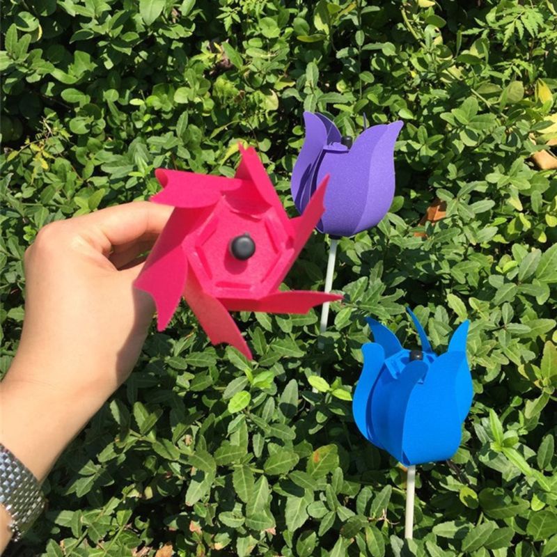 Chong Chóng Gió Hình Hoa Tulip Trang Trí Ban Công Cho Bé