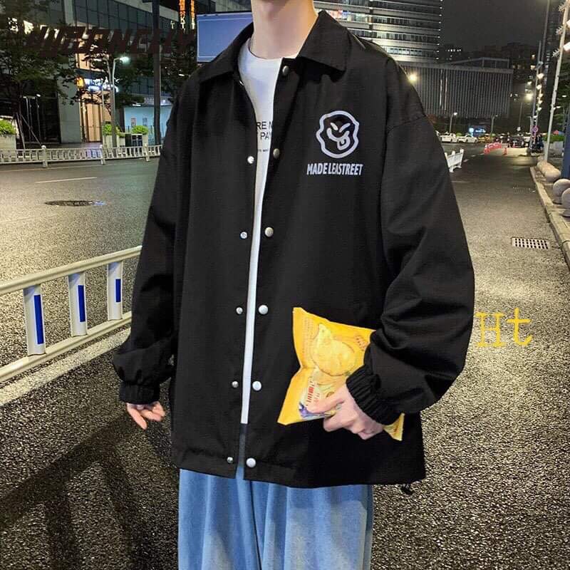 Áo gió cúc bấm Street mặt cười 5d HTH1120