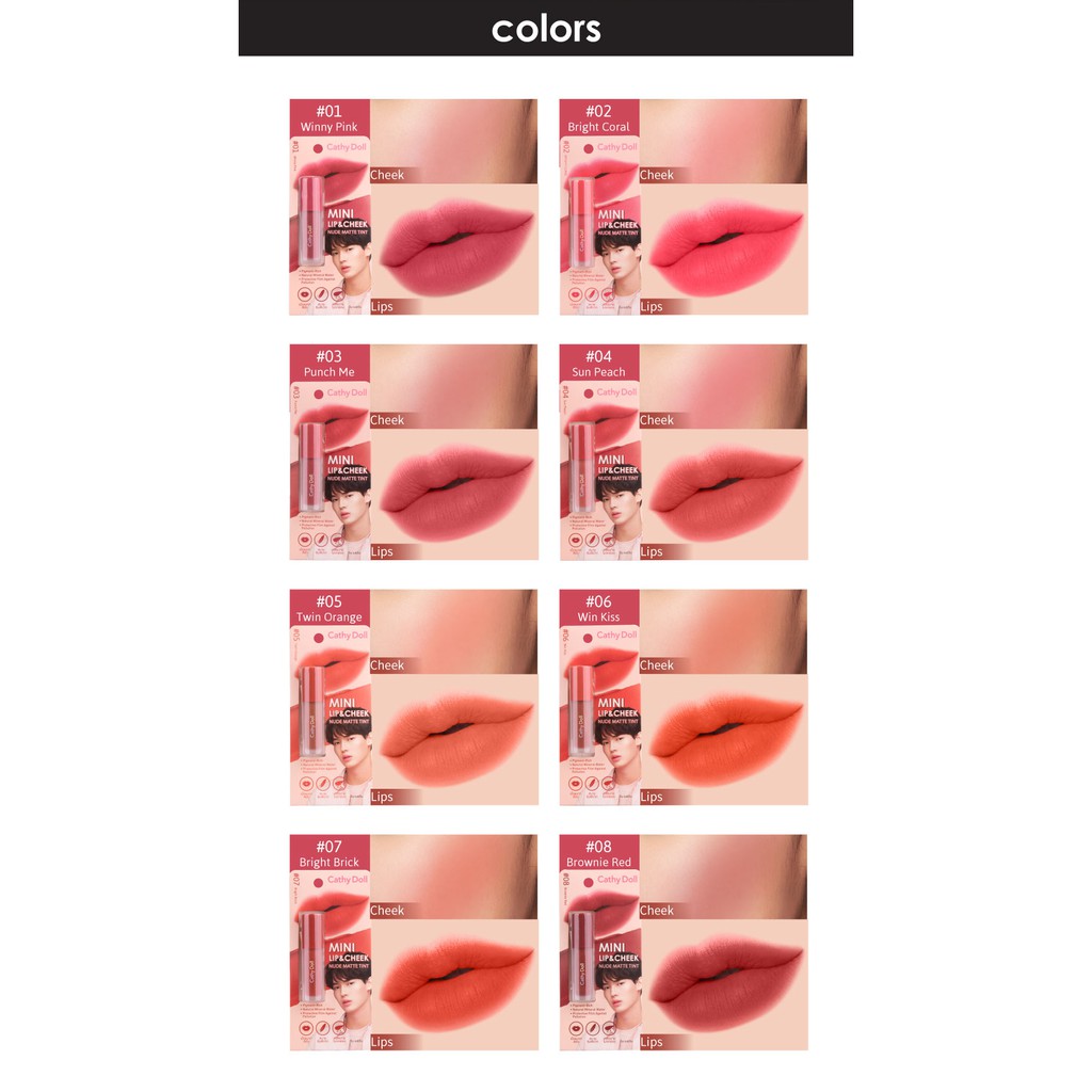 [HOT] Son Kem Cathy Doll Mini Lip And Cheek Nude Matte Tint 2.1g