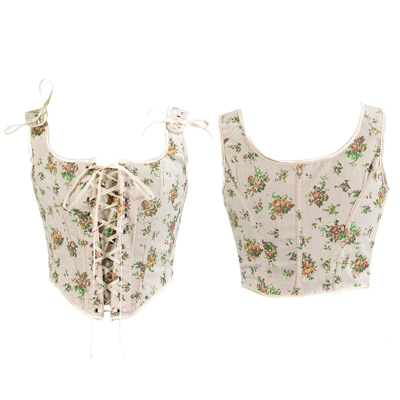 Áo Crop Top Nữ In Hoa Phong Cách Vintage Gợi Cảm