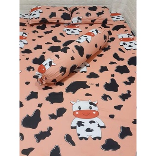 BỘ DRAP THUN HÀN QUỐC BÒ SỮA ( 4 MÓN : 1 GA TRẢI GIƯỜNG, 2 VỎ GỐI NẰM, 1 VỎ GỐI ÔM).