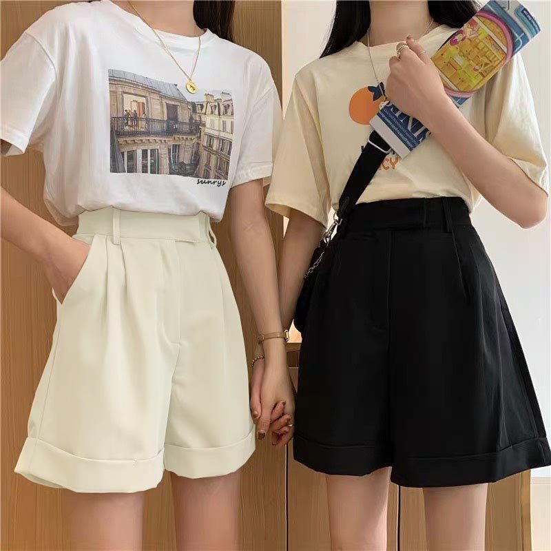 Quần Shorts Phối Lưng Chun Phong Cách Hàn Quốc