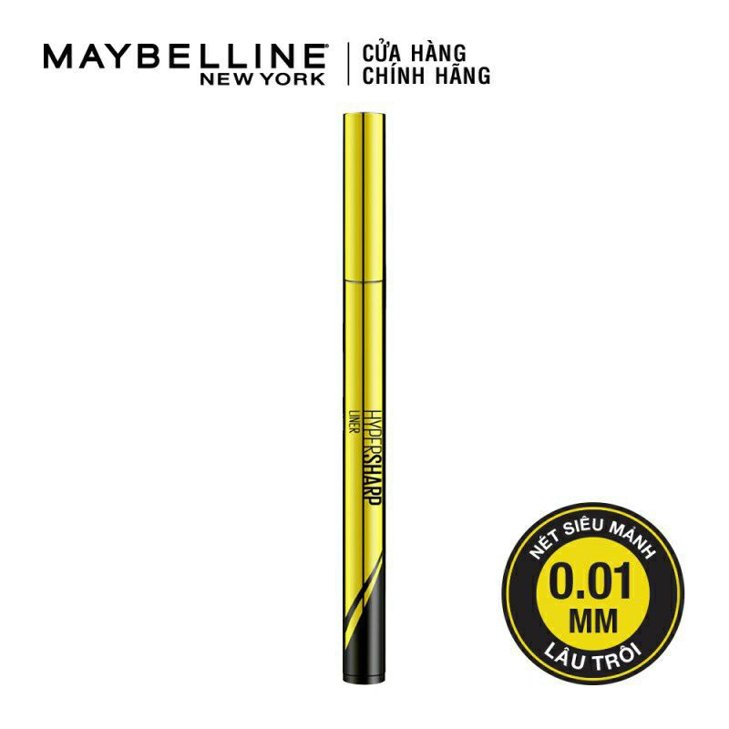 Bút kẻ mắt nước siêu sắc mảnh không lem không trôi Maybelline New York HyperSharp Liner Đen 0.5g