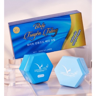 Bộ 02 Hộp Kem Dưỡng Trắng Da Body Truyền Trắng Vip White Phiên Bản Thượng Hạng Tặng Kèm Tẩy Tế Bào Chết Trái Cây