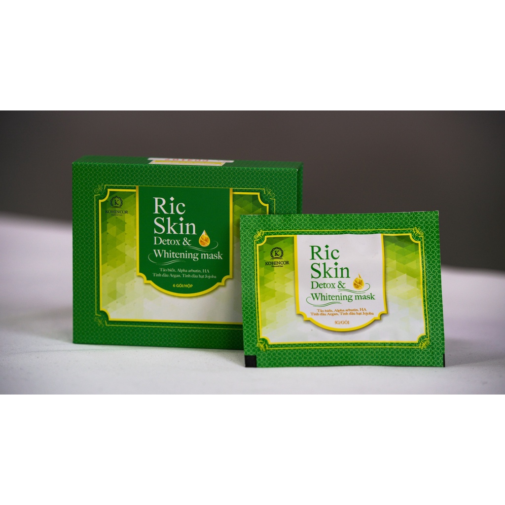 Mặt nạ RIC SKIN DETOX &amp; WHITENING MASK thải độc, trắng da Kohinoor (6 gói)