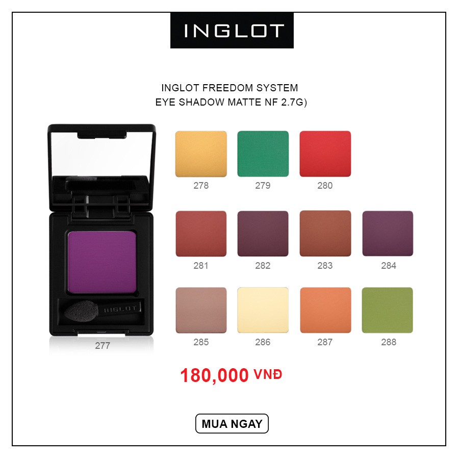 INGLOT - Bộ phấn mắt trang điểm tone màu cam nâu