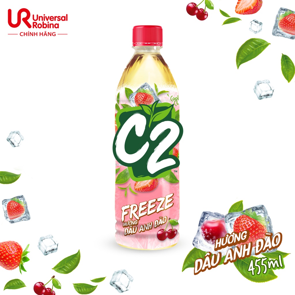 Trà C2 Freeze Hương Dâu Anh Đào 455ml