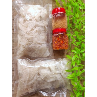 Combo 1kg bánh tráng phơi sương mềm dẻo + ớt rim + muối nhuyễn | Bến Ăn Vặt