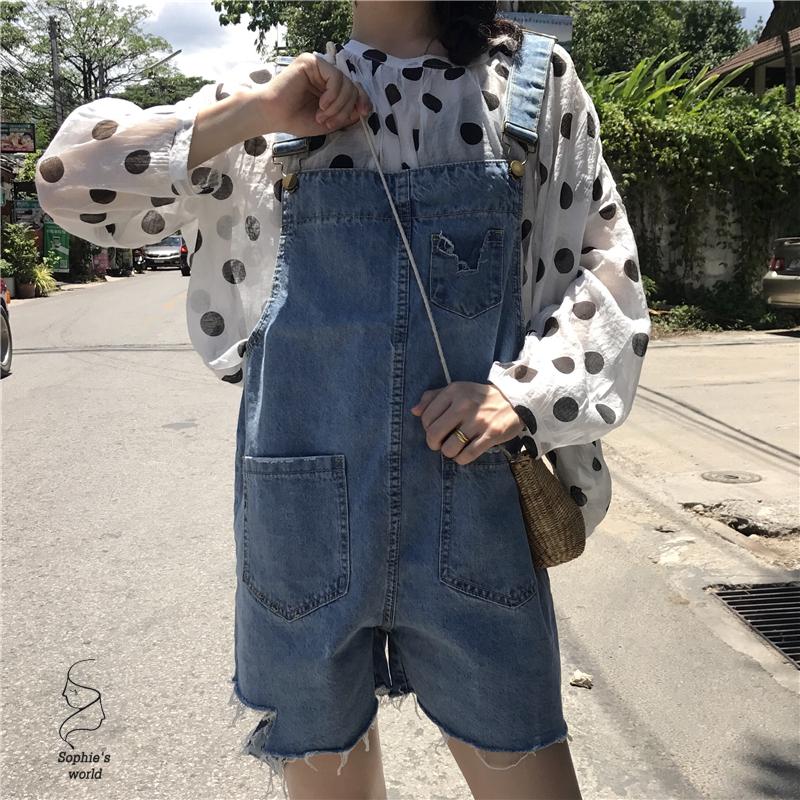 Quần yếm jeans năng động thời trang cho nữ