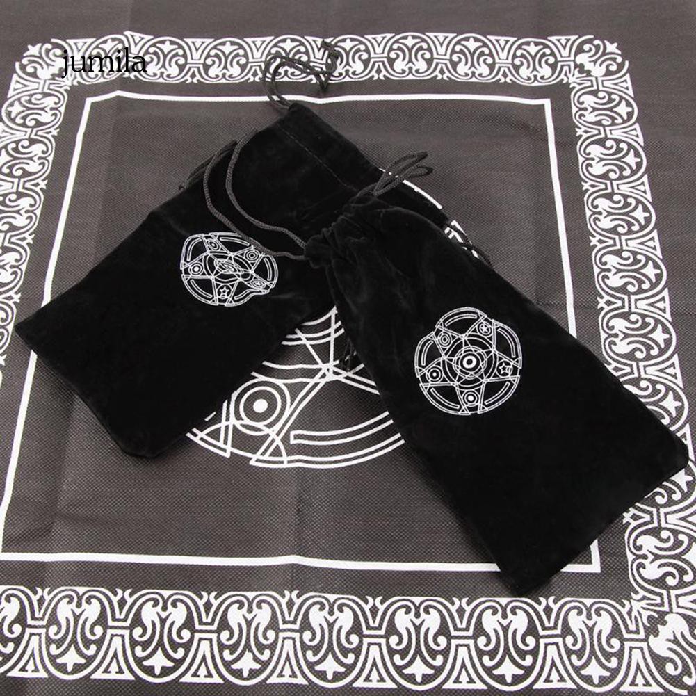 JULA  Pentacle Print Vevet Jewelry Tarot Dice Power Bank Storage Bag Drawstring Pouch