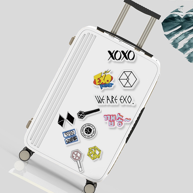 Set 65 Miếng Dán Trang Trí Album Ảnh In Hình Nhóm Nhạc Exo Dễ Thương