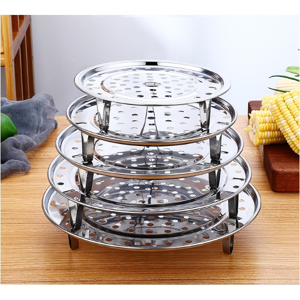 Khay Hấp Chiên Đa Năng Dạng Đĩa Chất Liệu Inox Cao Cấp Size Tùy Chọn 18cm-26cm