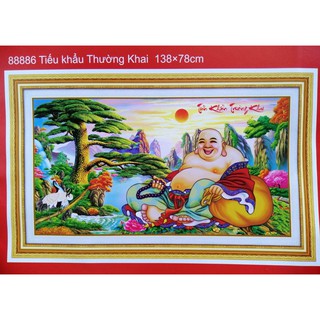 Tranh thêu chữ thập Phật di lặc 88886
