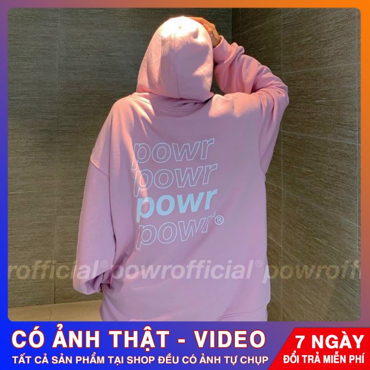 Áo nỉ nữ ⭐️ MẪU MỚI ⭐️ Áo khoác hoodie powr nhiều màu, có khoá kéo, chuẩn dáng rộng unisex | BigBuy360 - bigbuy360.vn