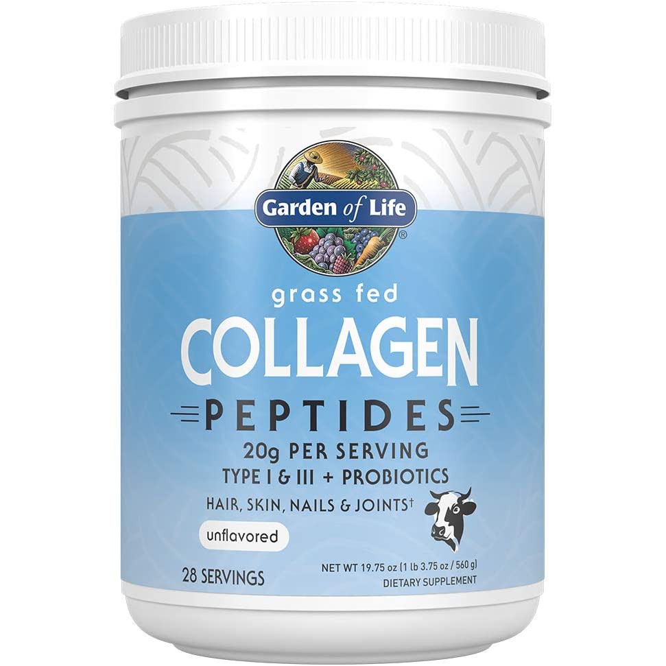 BỘT COLLAGEN Garden of Life Grass Fed Collagen Peptides Powder – Unflavored, Paleo &amp; Keto, 560g (19.75oz)