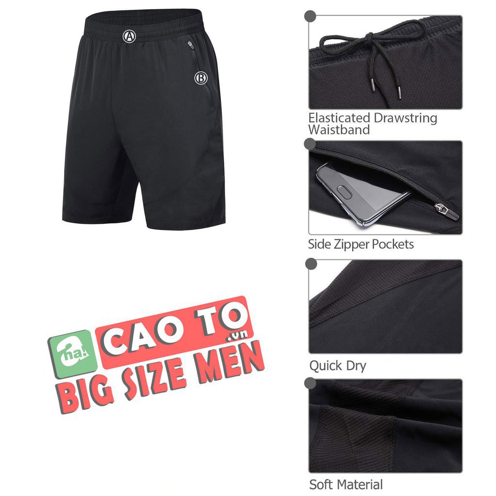 Quần Đùi Nam, Thun Co Giãn 4 Chiều, Đen Size Lớn 2XL 3XL 4XL 5XL 6XL Cao Cấp | BigBuy360 - bigbuy360.vn