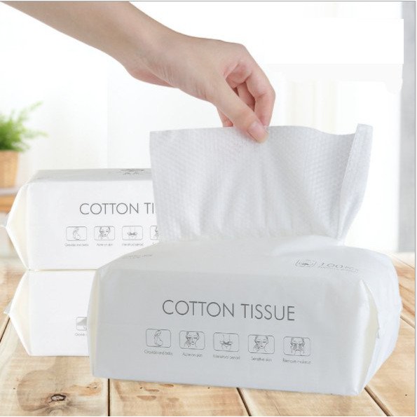 Khăn tẩy trang và lau mặt 2 trong 1 bằng Cotton không dệt dày dặn mềm mại sử dụng một lần VO1