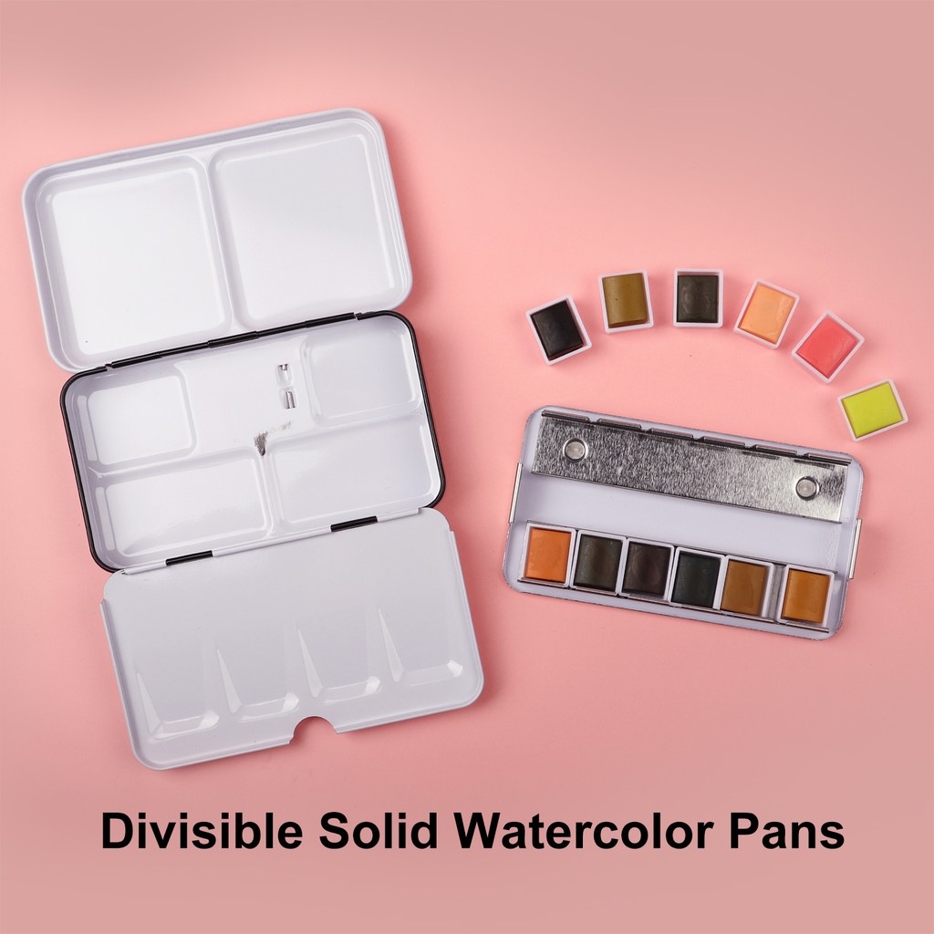 Hộp màu nước SeamiArt gồm 12 màu nước trơn với thiết kế hộp bằng kim loại tiện dụng
