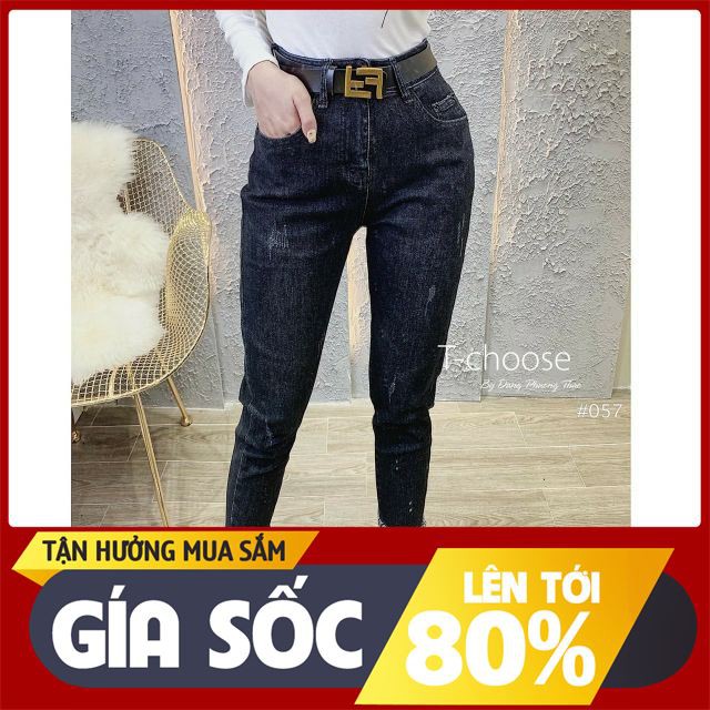 Bò boy đen xám thêu co dãn thời trang fiona