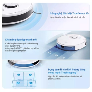 Robot Hút Bụi Lau Nhà Ecovacs Deebot N8 Pro Bản Quốc Tế Chính Hãng Bảo Hành 24 Tháng