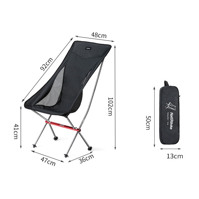 Ghế gấp dã ngoại ngoài trời NatureHike NH18Y060-Z – Có tựa lưng